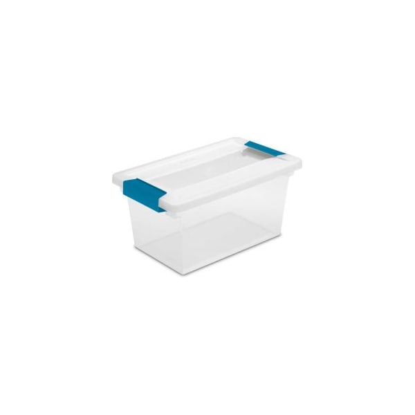 Sterilite Storage Tote W/ Lid, 11 in L x 6-5/8 in W x 5-3/8 in H, Clear, 4 PK 19628604 - main